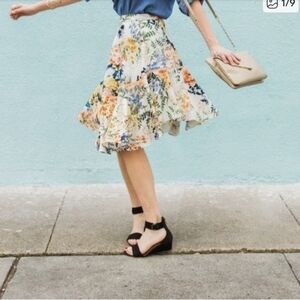 Anthropologie Floral Skirt